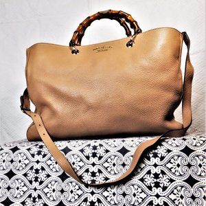 Gucci Camel Bamboo Shopper